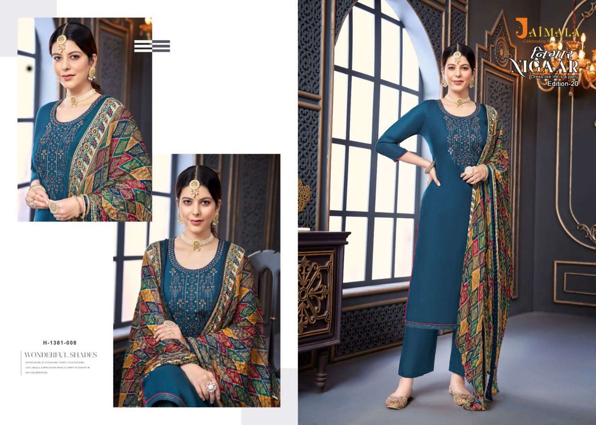 Alok Suit Jaimala Nigaar Edition 20 1361-001 to 1361-008 Series 8