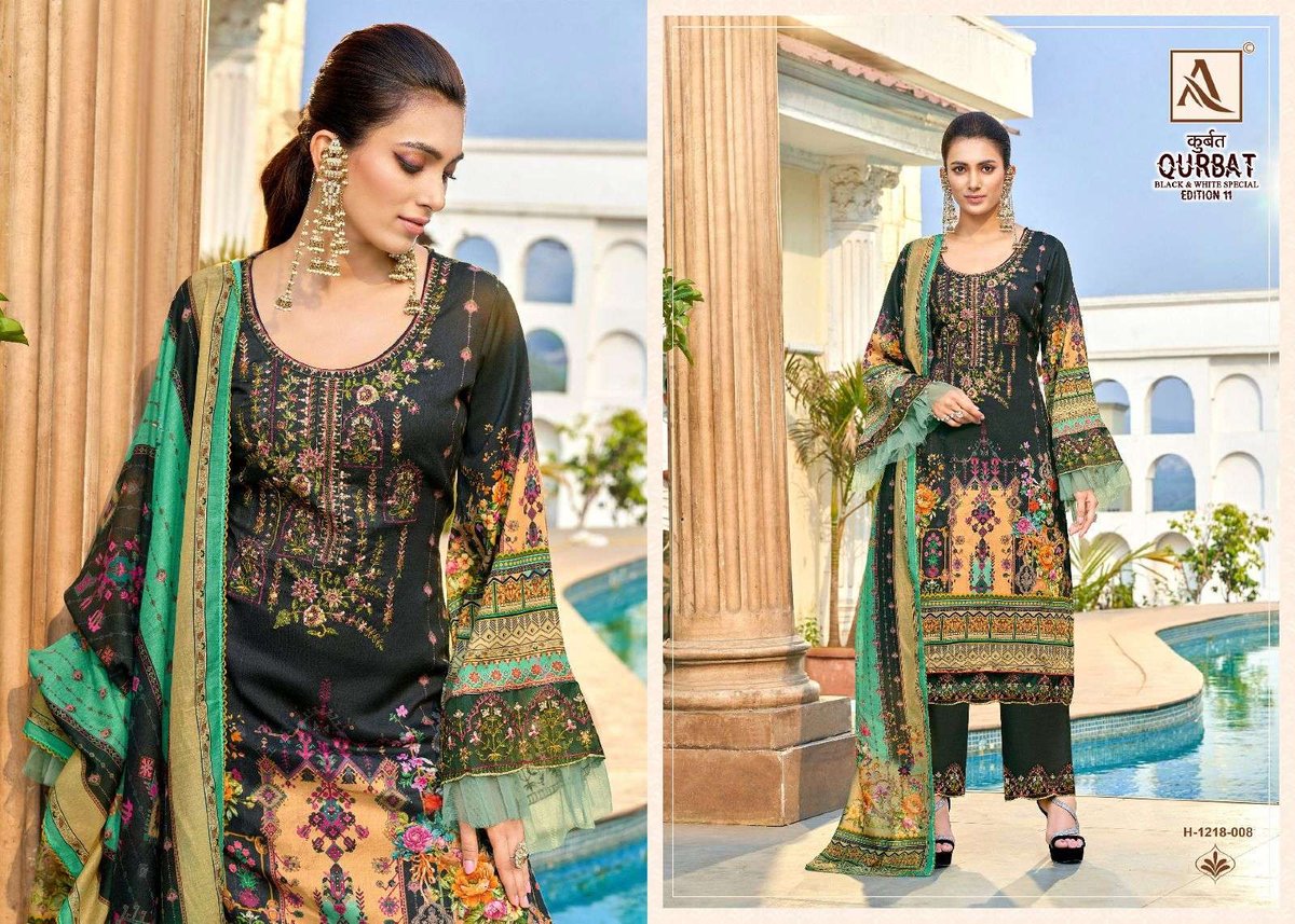 Alok Suit Qurbat Edition Vol-11 1218-001 to 1218-008 Series 8