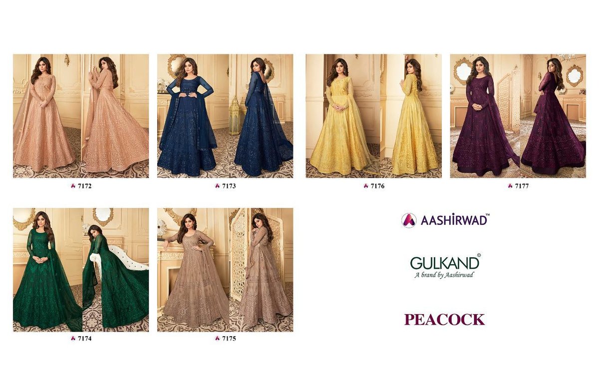 Aashirwad Creation Peacock 7172-7177 Series 7