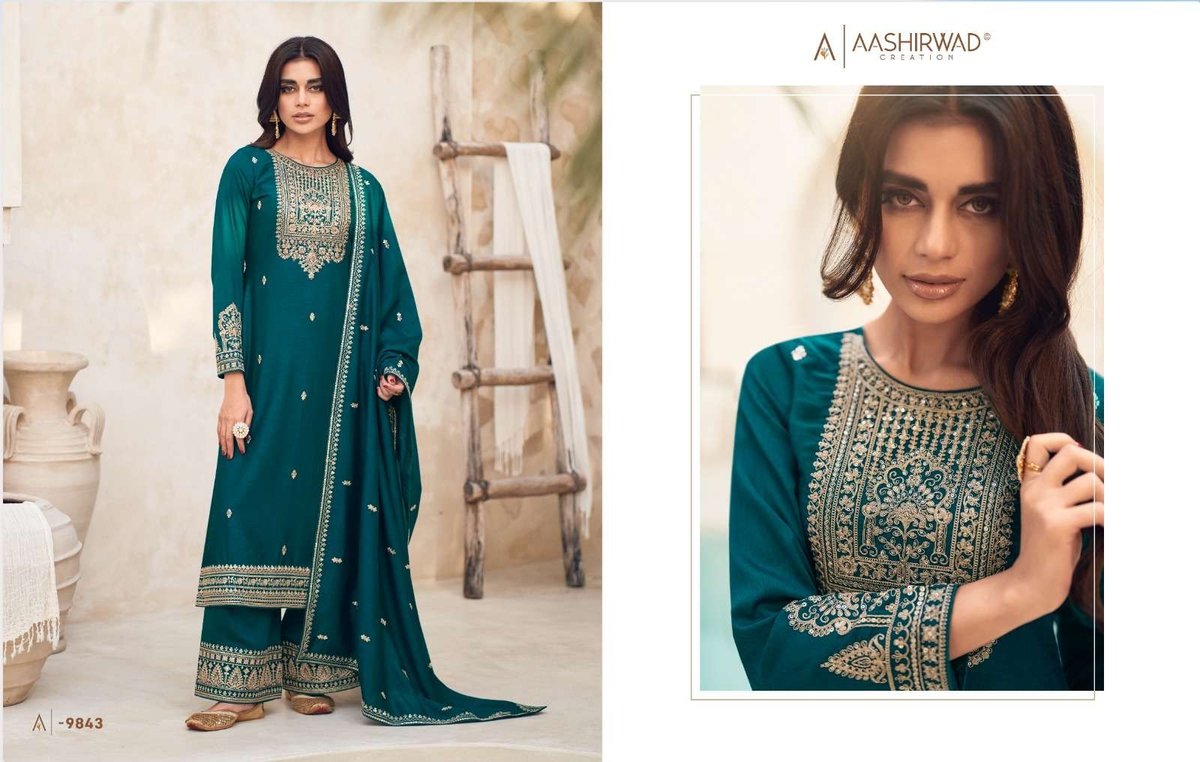 Aashirwad Creation Gulkand Rang 9839-9843 Series 5