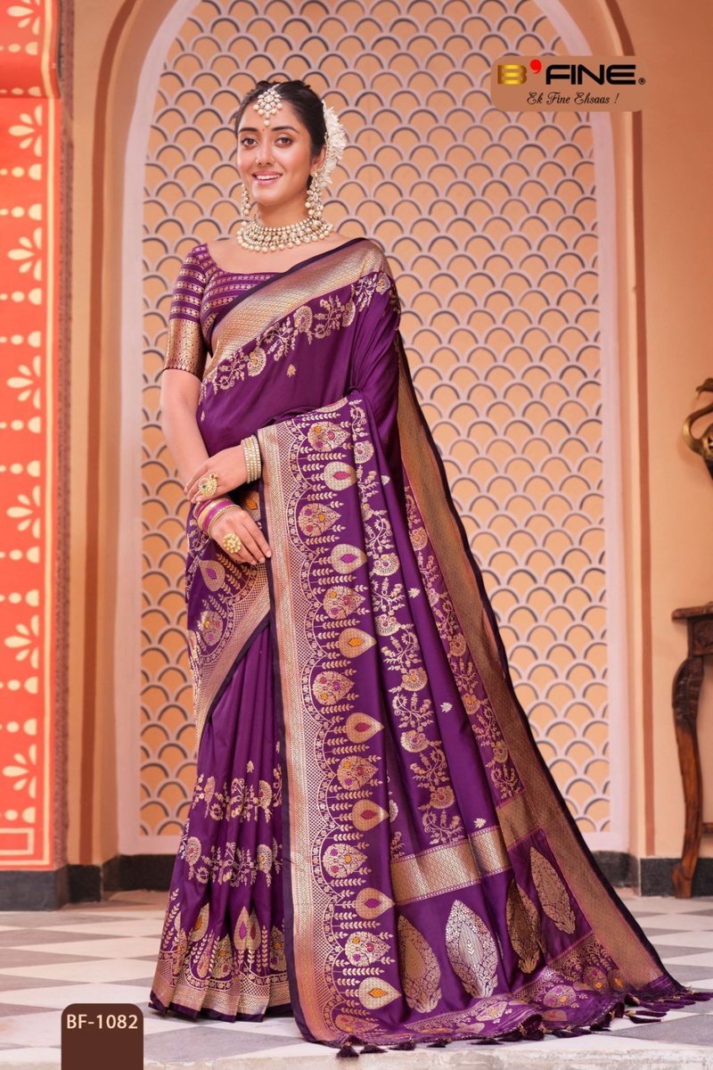 B Fine Saree Poornima 1077-1082 Series 6