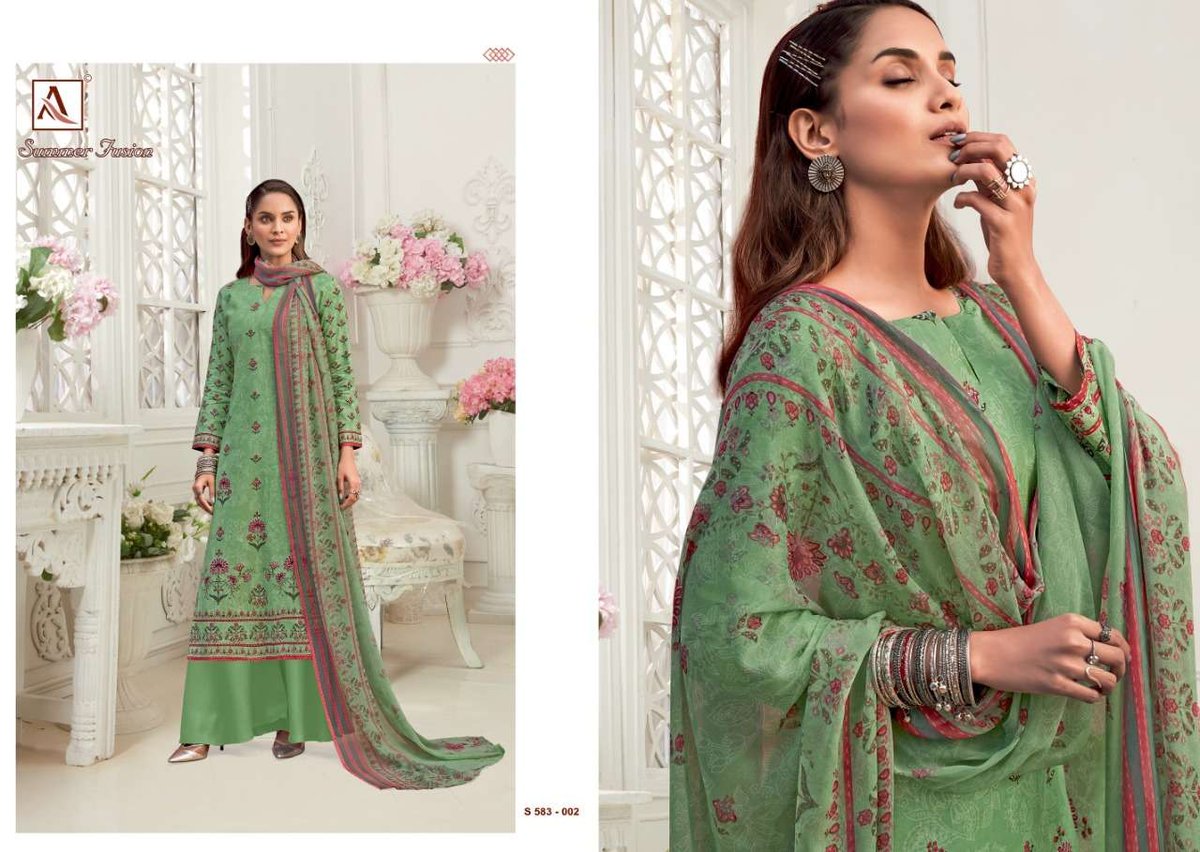 Alok Suits Summer Fusion 583-001 To 583-010 Series 2