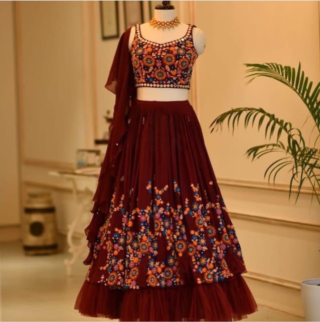 Bollywood Maroon Eklavya Designer Lehenga Choli 1
