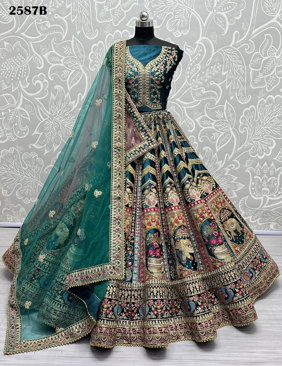 Anjani Art Bridal Lehenga Choli 2587 Colors 6