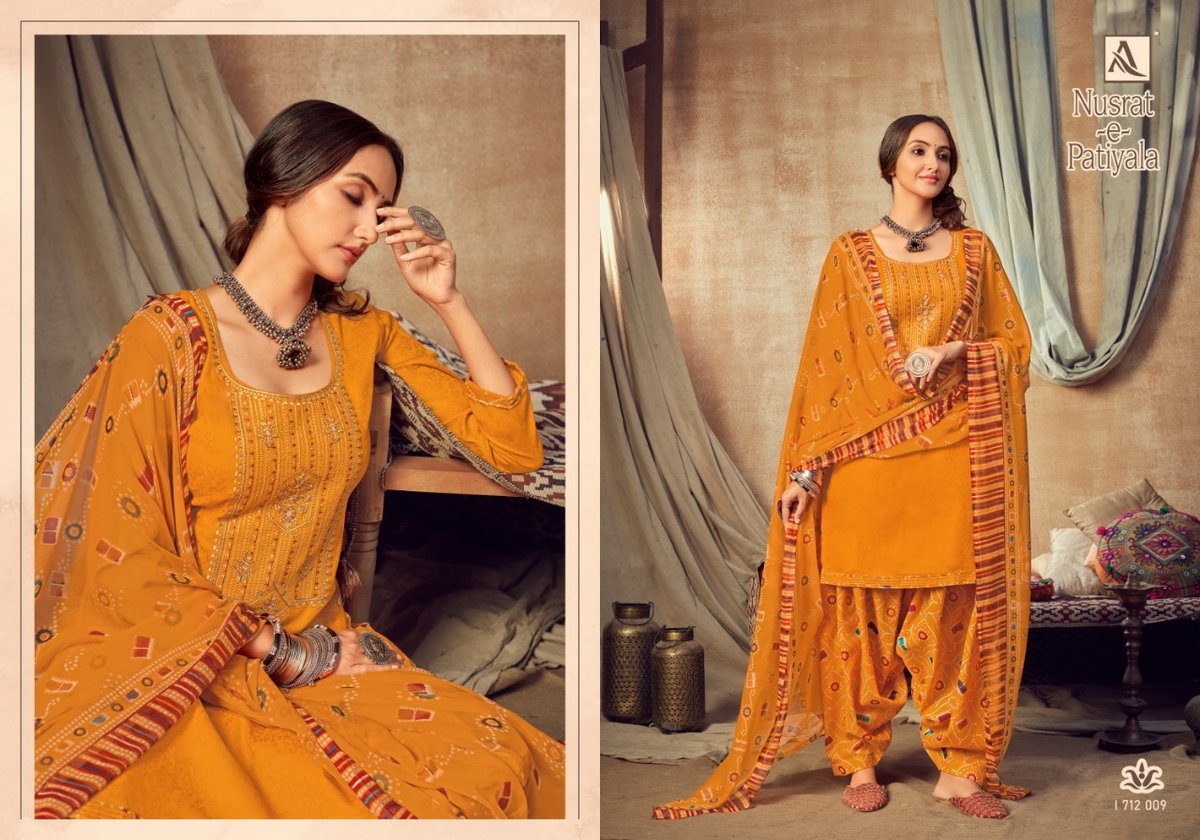 Alok Suits Nusrat-E-Patiyala 1712-001 to 1712-010 Series 9