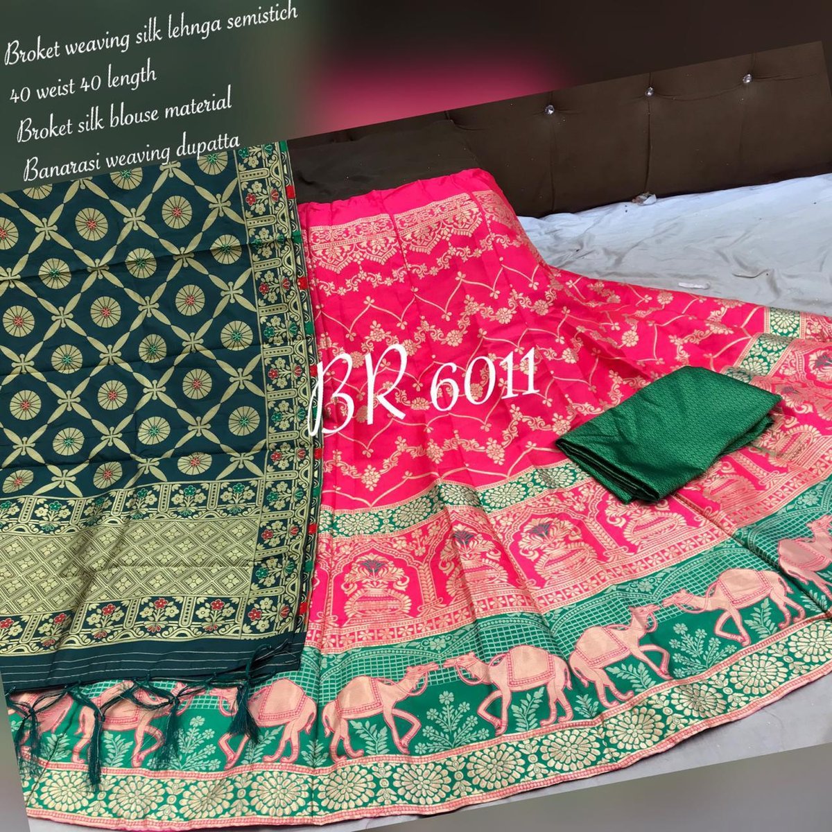BR Heavy Golden Designer Lehenga BR-6011 Colors 3