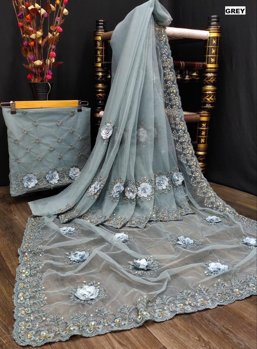 DF 3157 Designer Net Sarees 2