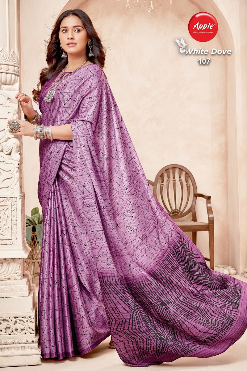 Apple Saree White Dove 101-108 Series 7