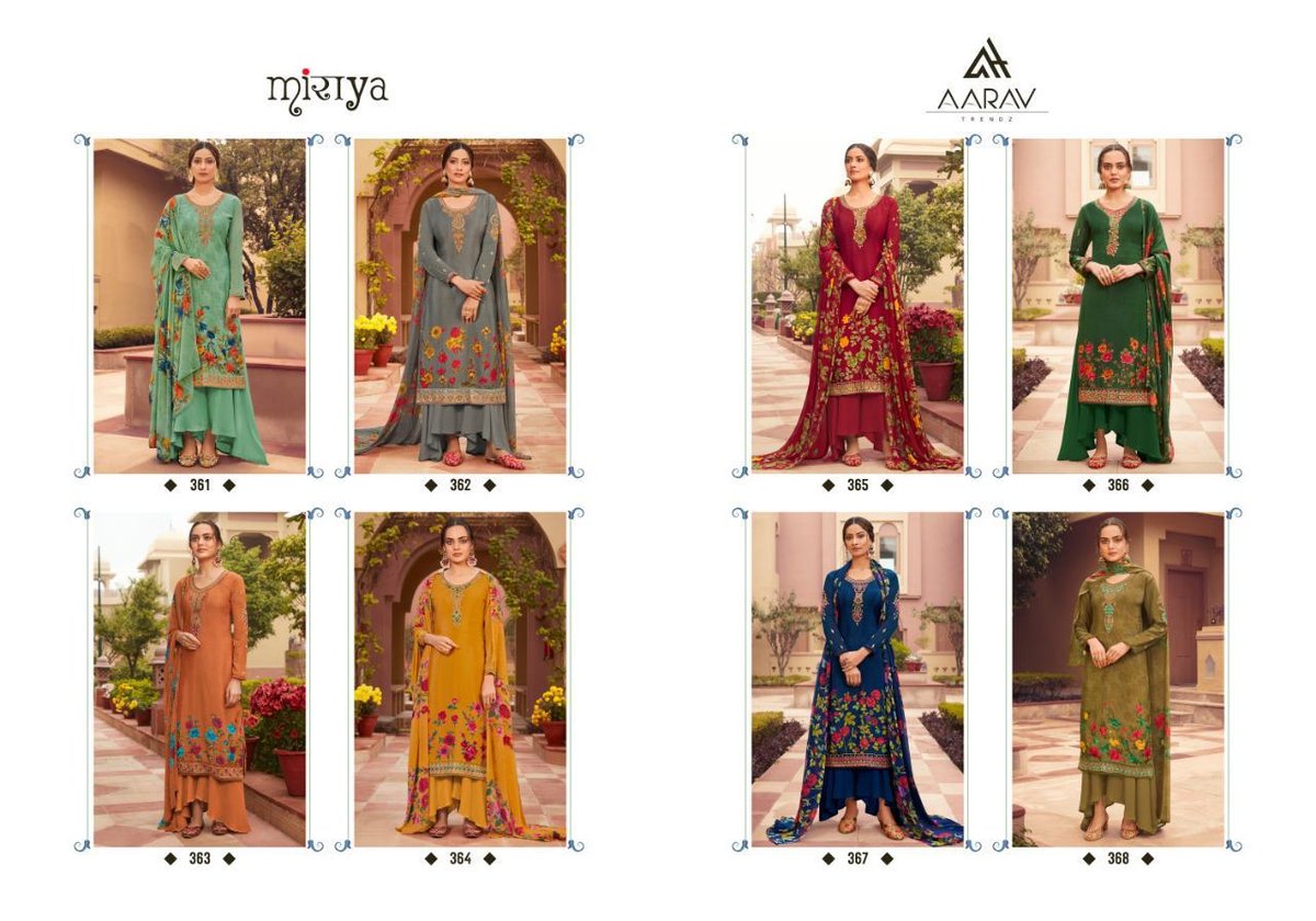 Aarav Trendz Miraya Platinum Crape 361-368 Series 9