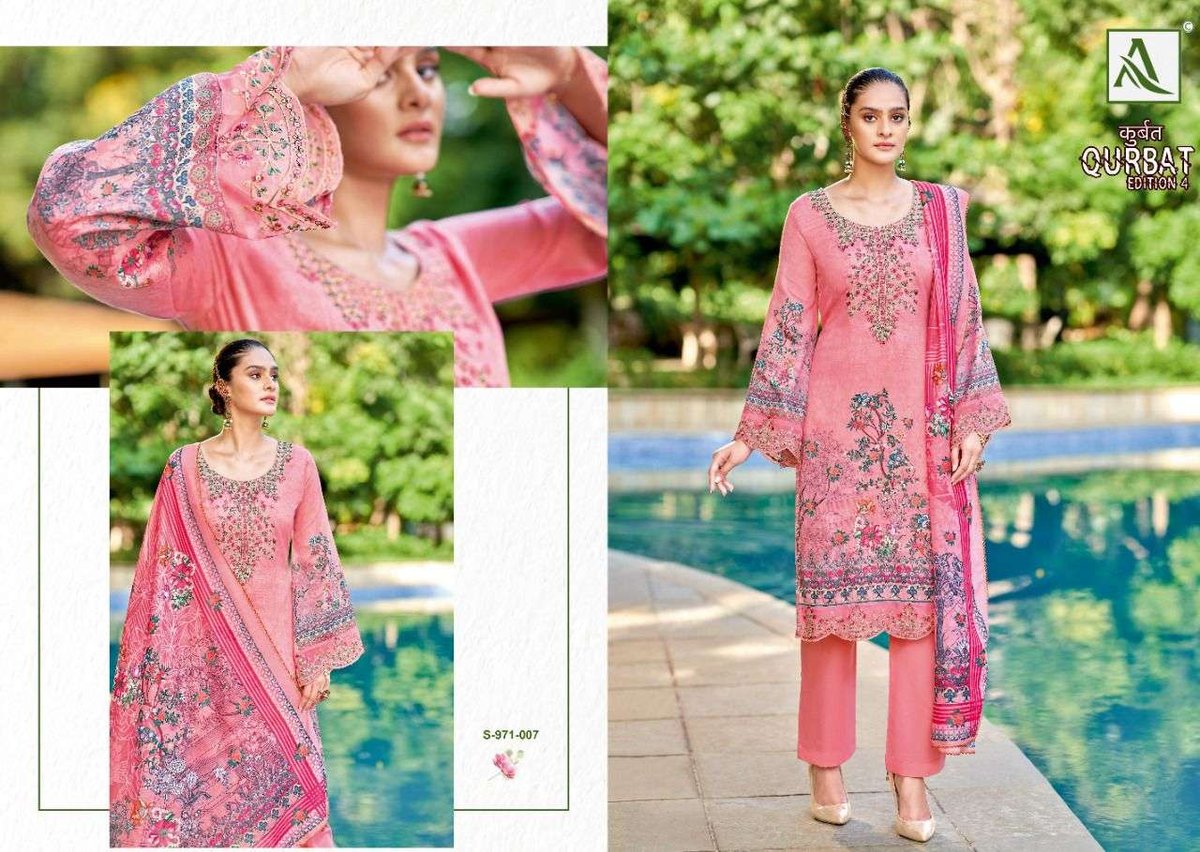 Alok Suit Qurbat Edition Vol-4 971-001 to 971-008 Series 7