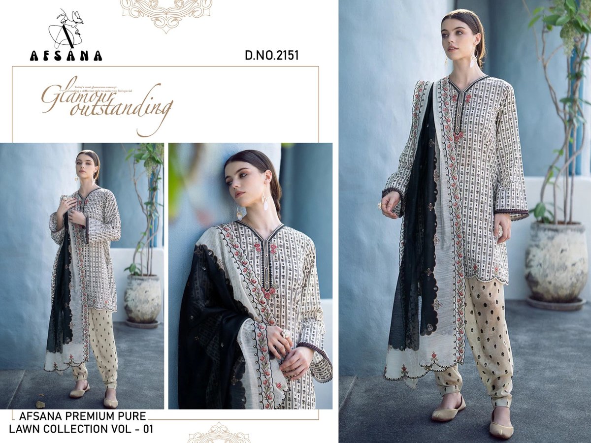 AFSANA PREMIUM PURE LAWN COLLECTION VOL-01 2150 TO 2151 2