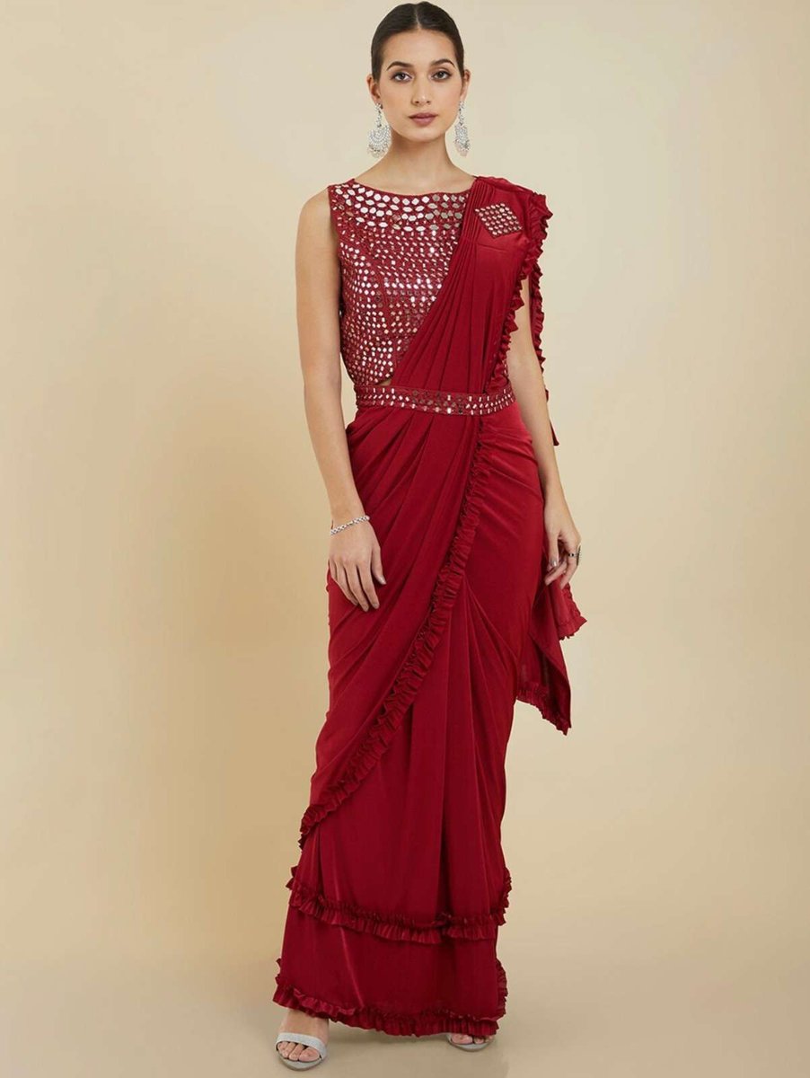 Aamoha Trendz Ready To Wear Designer Saree 214 Colors 5