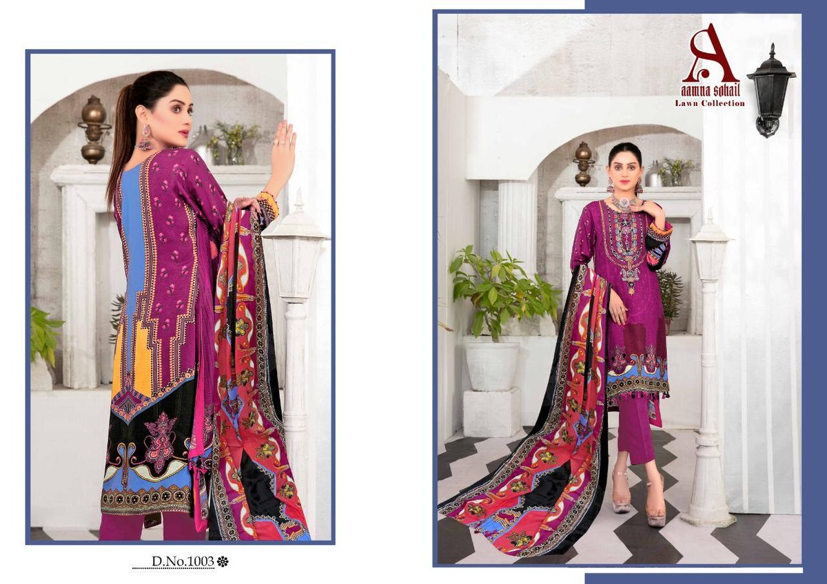 Aamna Sohail Lawn Collection 1001-1010 Series 3
