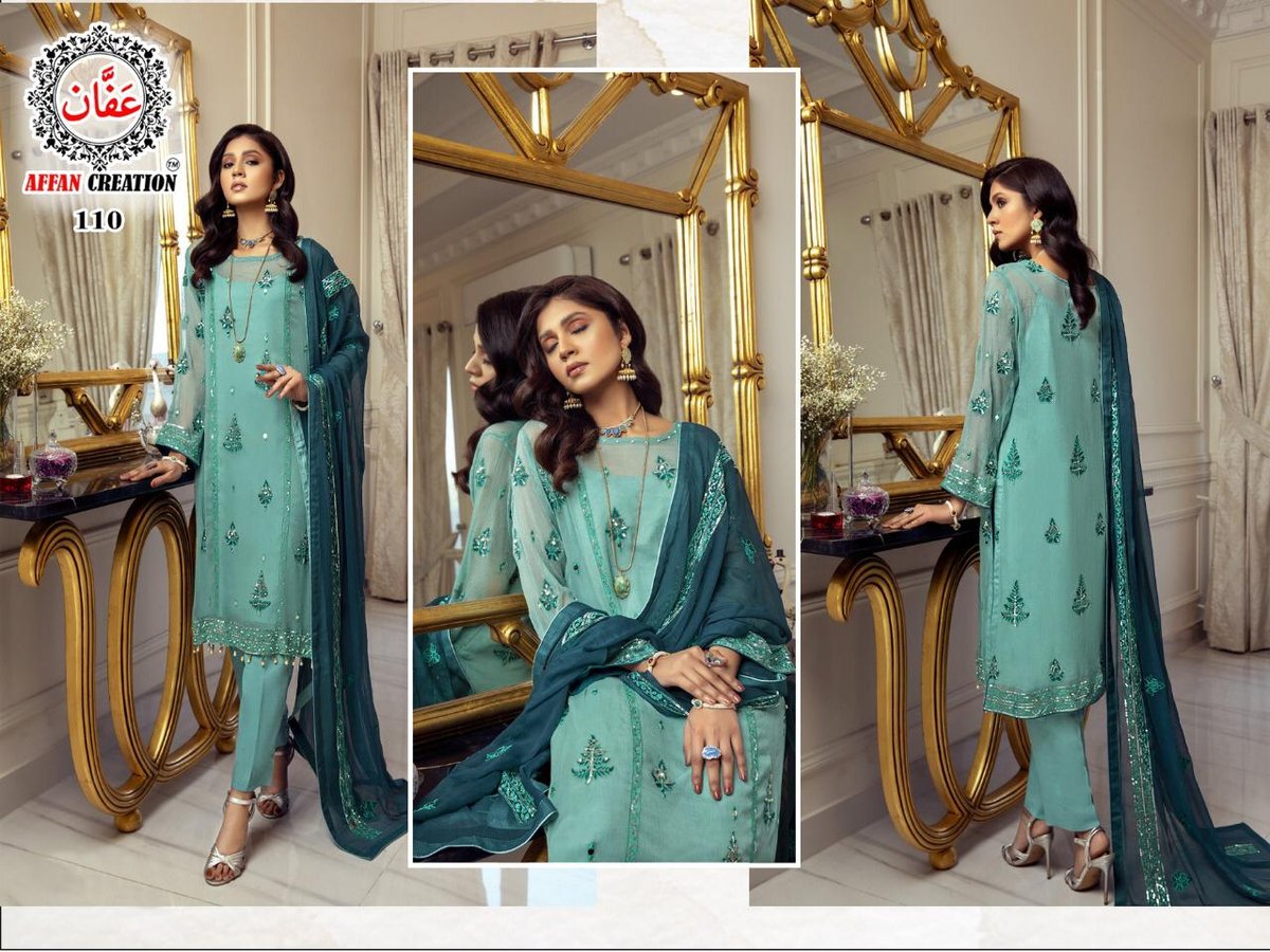 Affan Creation 110 Pakistani Style Suit 1