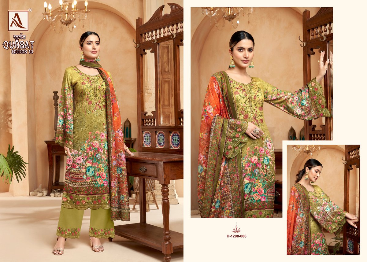 Alok Suit Qurbat Edition Vol-10 1208-001 to 1208-008 Series 8