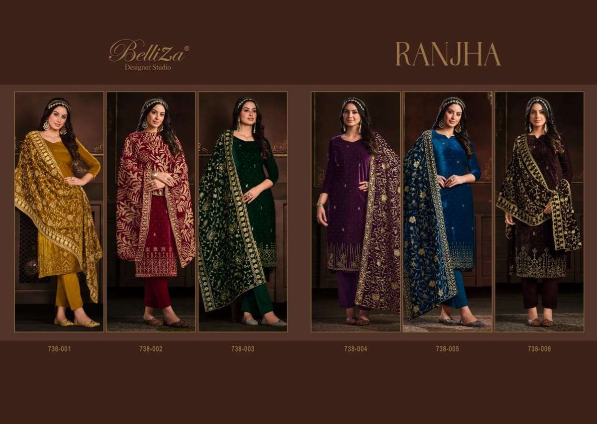 Belliza Designer Ranjha 738-001 to 738-005 Series 7