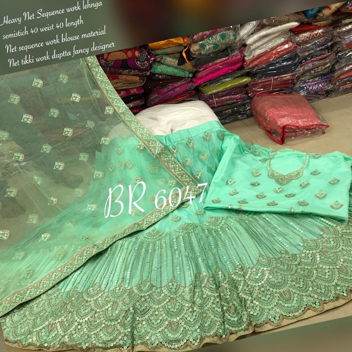 BR Designer Net Sequence Work Lehenga BR-6047 Colors 2