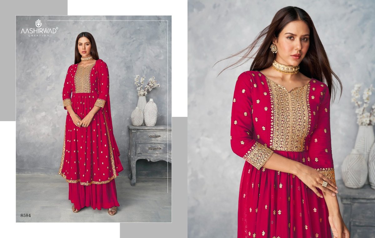 Aashirwad Creation Satrangi Premium Quality 8584 Colors 3