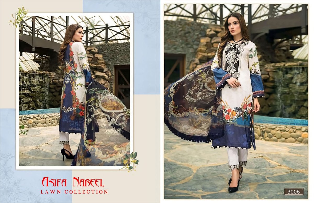Asifa Nabeel Lawn Collection Vol-3 3001-3006 Series 6