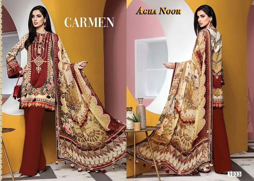 Agha Noor Luxury Lawn Collection Vol-3 1031-1040 Series 3