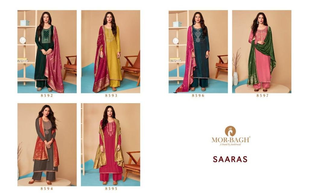 Aashirwad Creation Mor Bagh Saaras 8592-8597 Series 7