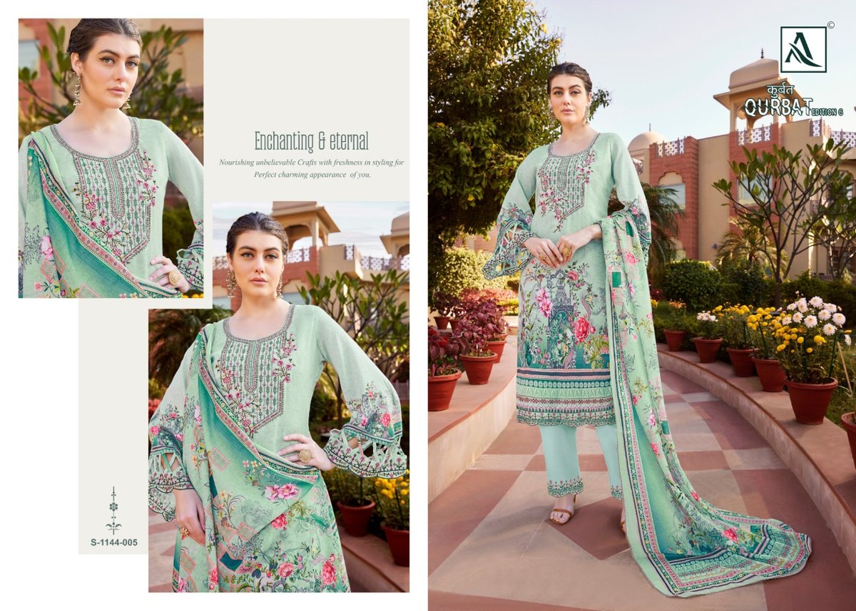 Alok Suit Qurbat Vol-6 1144-001 to 1144-008 Series 5