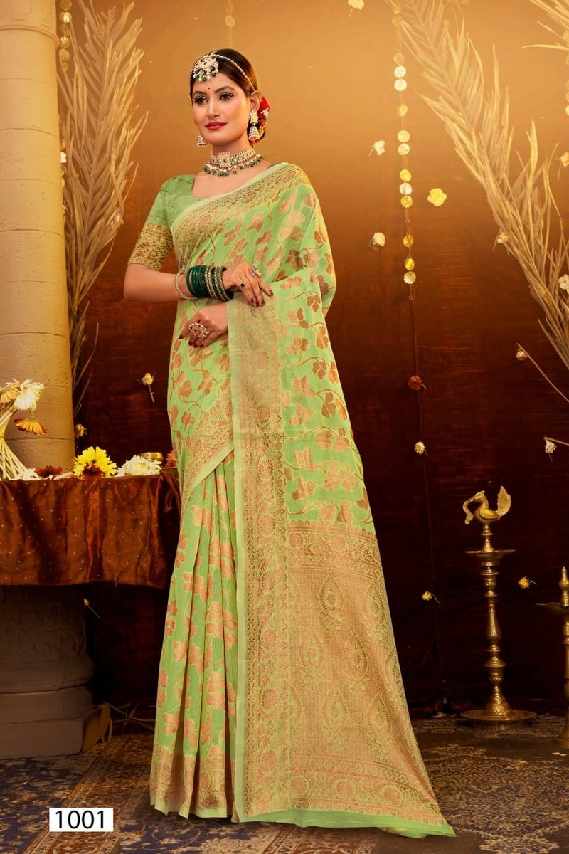 SAROJ SAREE ATLANTIC COTTON VOL-5 1001 TO 1006 1