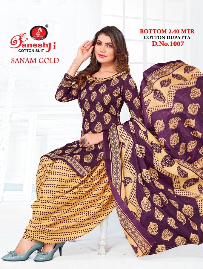 Ganeshji Cotton Suits Sanam Gold 1001-1010 Series 7