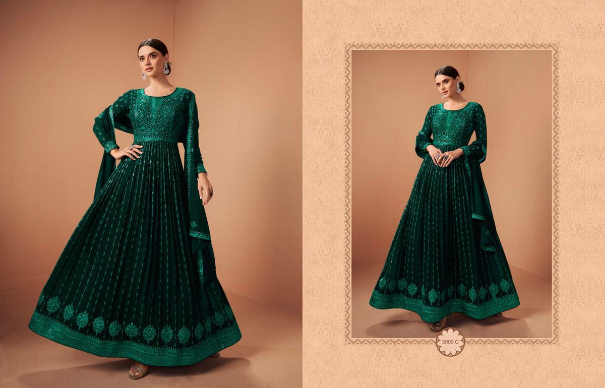 Sheroz Readymade Gown 3000 Colors 3