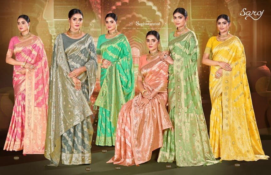SAROJ SAREE SPARKLE SAROSKI-4 1001 TO 1006 7