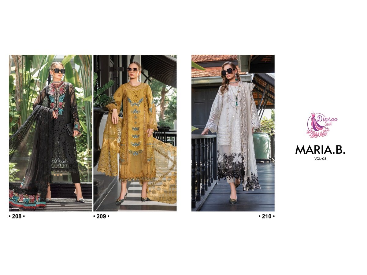 Dinsaa Suit Maria B Vol-3 208-210 Series 4