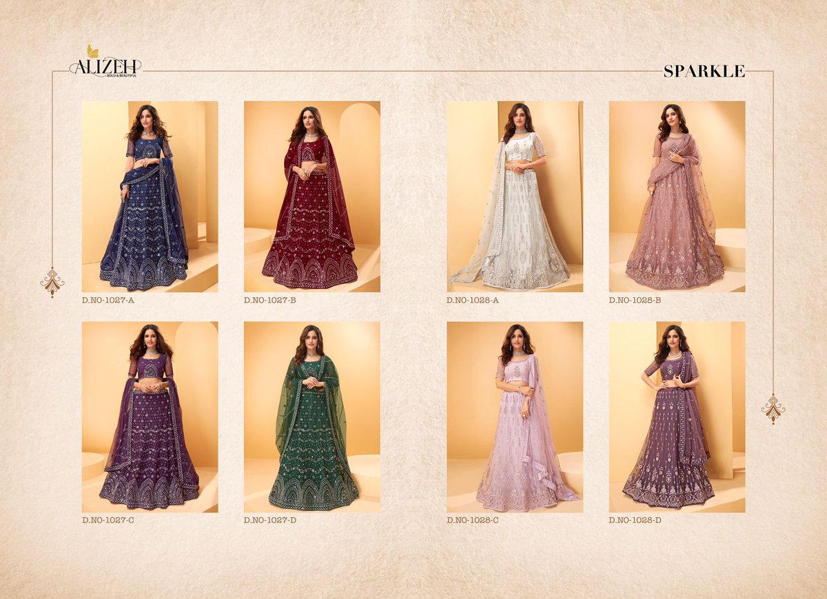 Alizeh Lehenga Sparkle 1027-1028 Colors 9