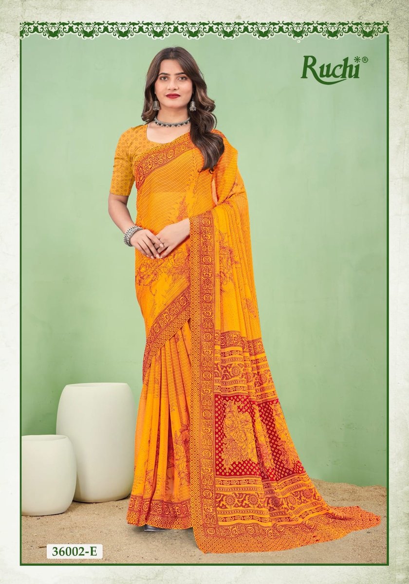 RUCHI SAREE STAR CHIFFON 168 36001-A TO 36003-G 7