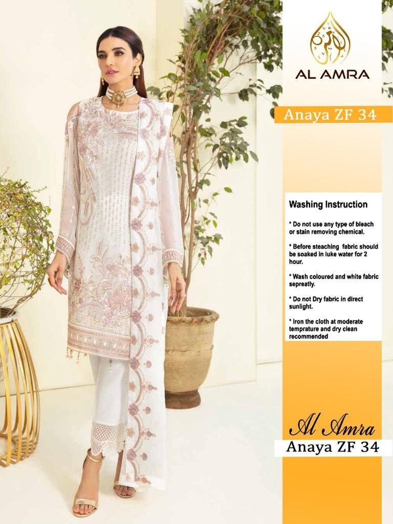 AL Amra Anaya Lawn ZF-34 Salwar Suits 1