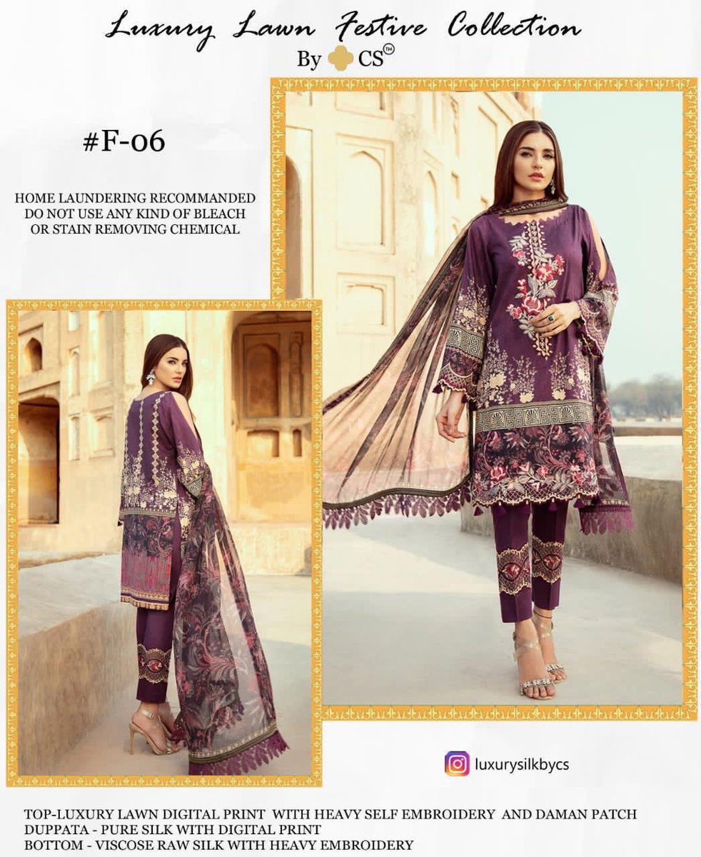 CS Luxury Lawn Festive Collection Vol2 F-05 To F-09 Suits 3