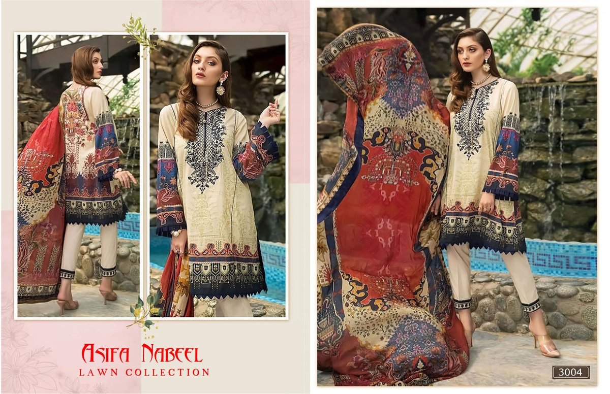 Asifa Nabeel Lawn Collection Vol-3 3001-3006 Series 4