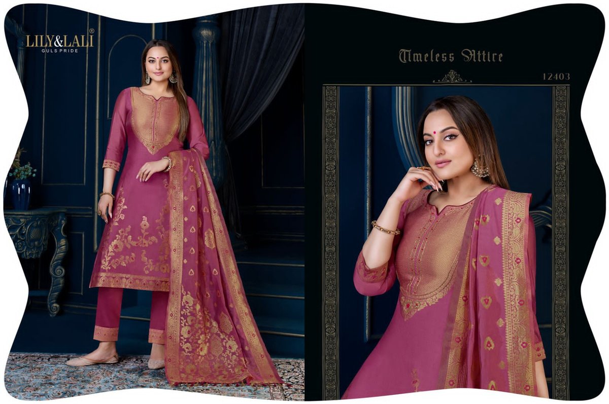 Lily And Lali Organza Jacquard Silk Kari Vol-3 12401-12408 Series 3