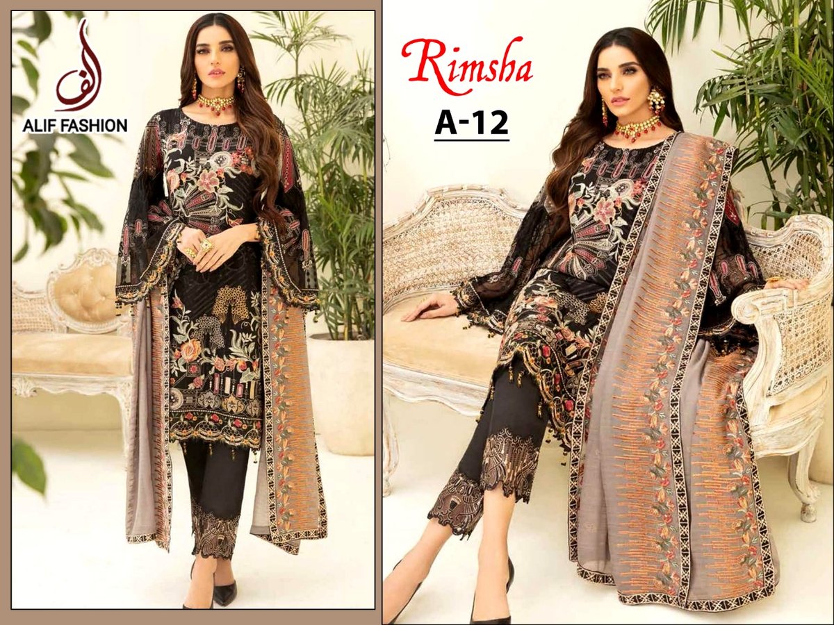 Alif Fashion Rimisha A-12 Salwar Kameez 1