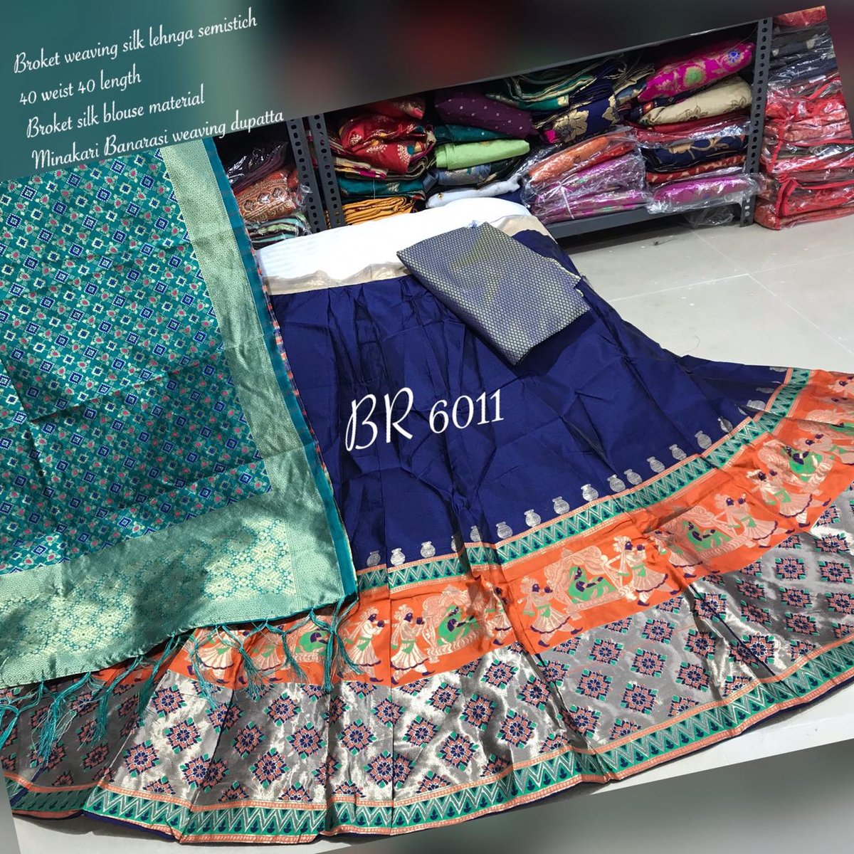 BR Heavy Golden Designer Lehenga BR-6011 Colors 6
