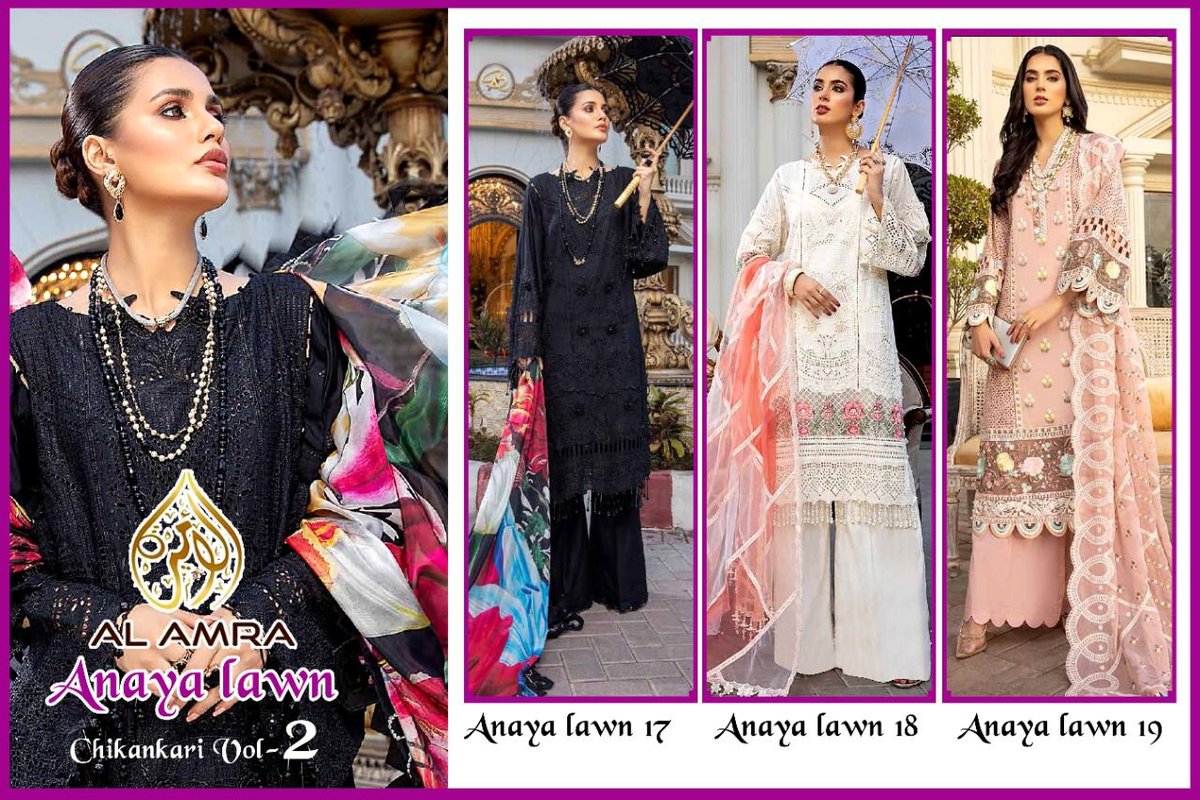 AL Amra Aanaya Lawn Chikankari Vol-2 17-19 Series 4