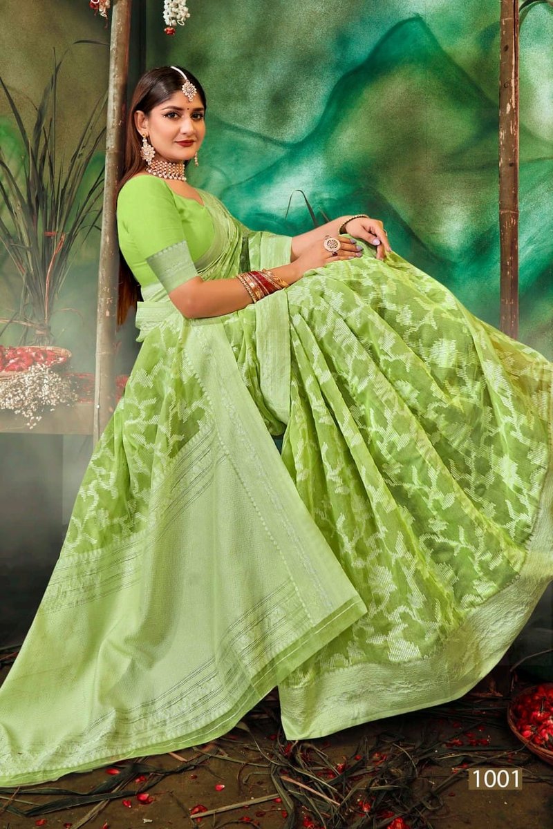 SAROJ SAREE OCEAN COTTON VOL-3 1001 TO 1006 1