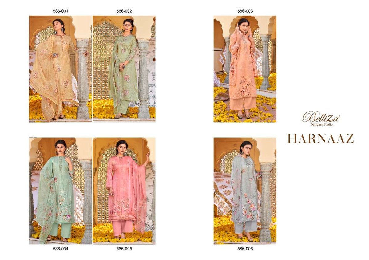 Belliza Designer Harnaaz 586-001 to 586-006 Series 7