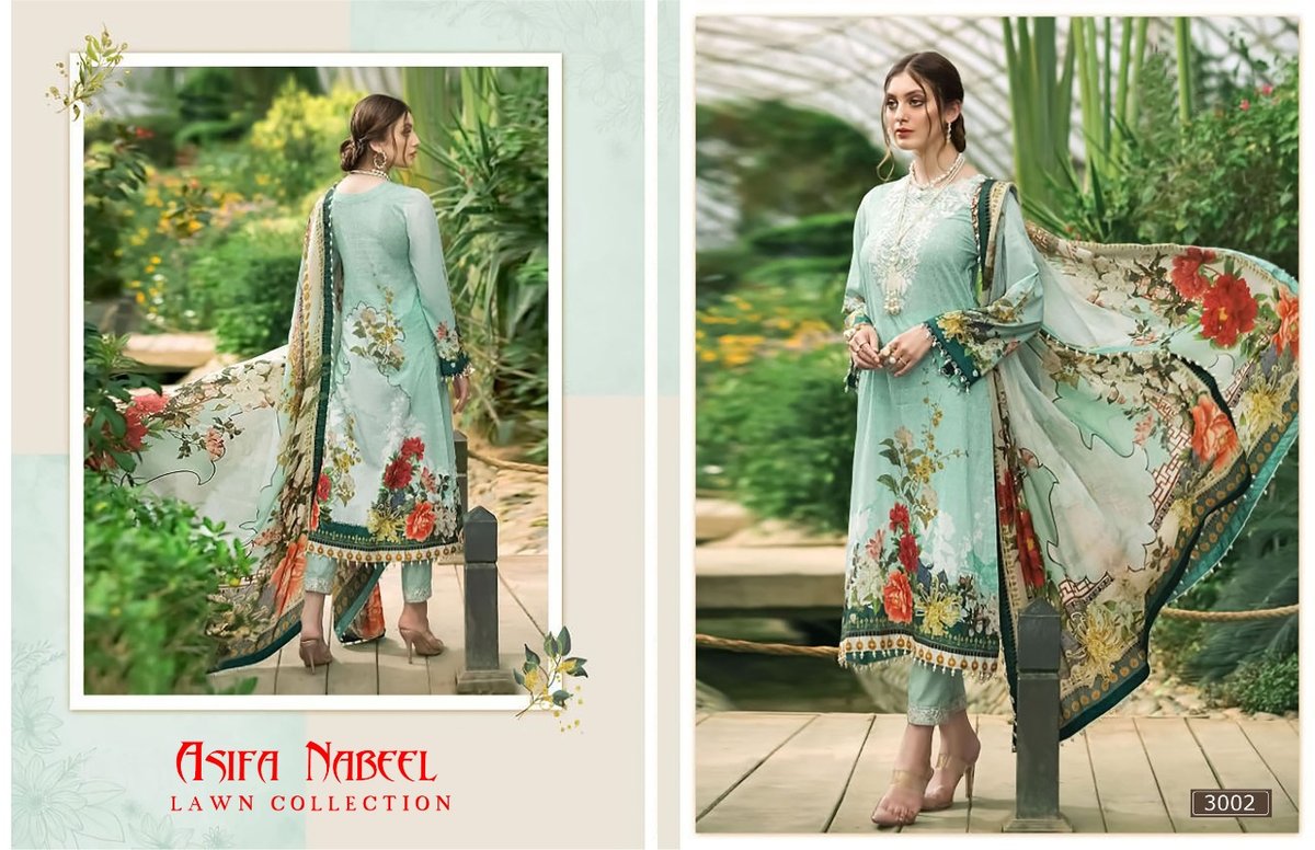 Asifa Nabeel Lawn Collection Vol-3 3001-3006 Series 2