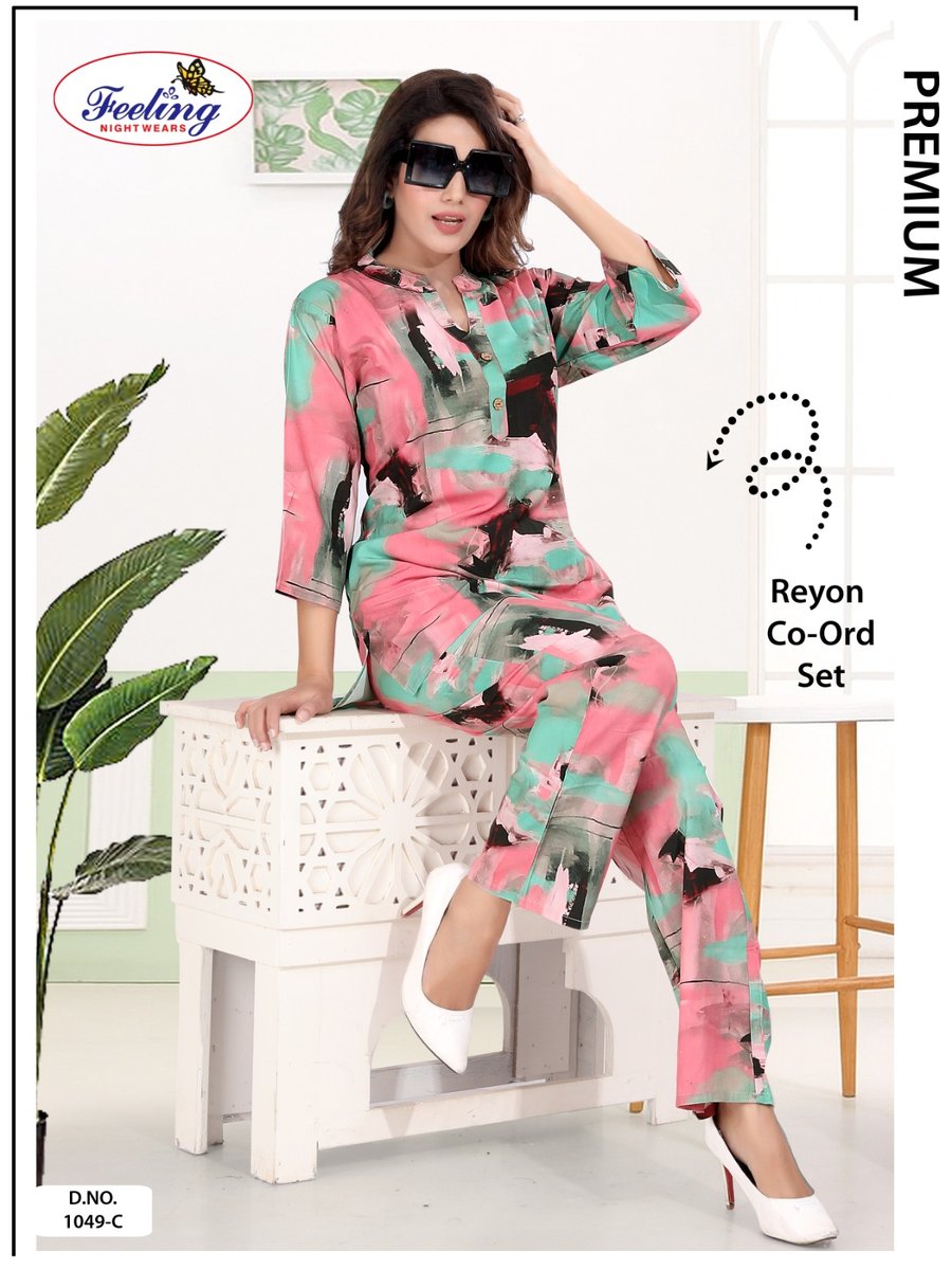 FEELING NIGHT SUIT CO-ORD SET 1049 COLORS 4