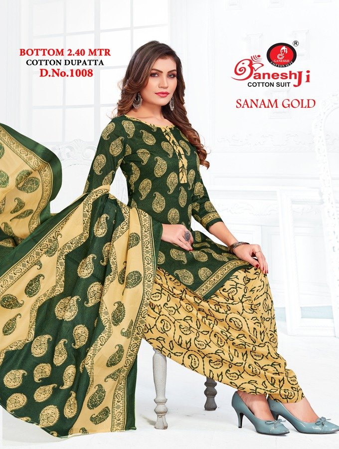 Ganeshji Cotton Suits Sanam Gold 1001-1010 Series 8