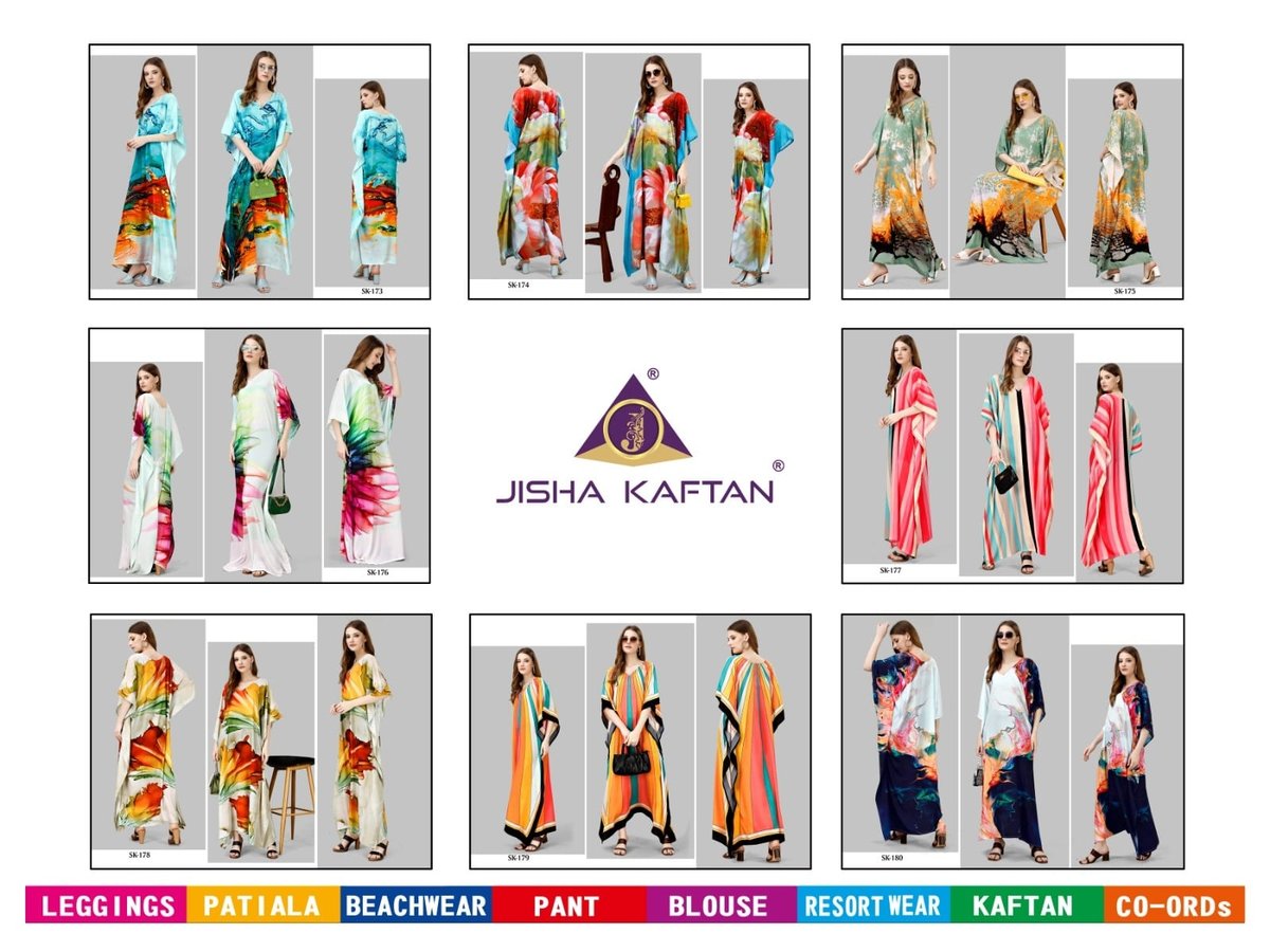 JISHA KAFTAN SILK KAFTAN VOL-10 SK-173 TO SK-180 9