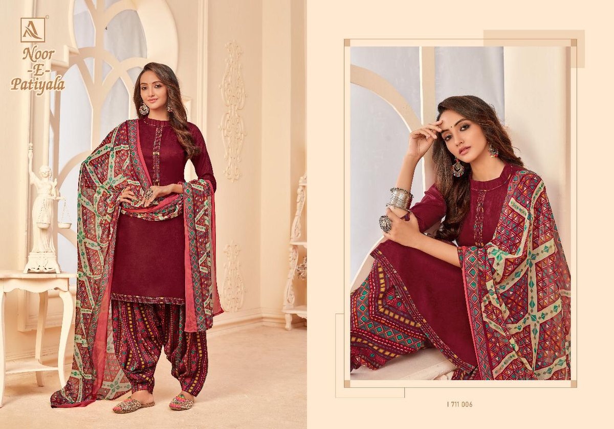 Alok Suits Noor-E-Patiyala 1711-001 to 1711-010 Series 6