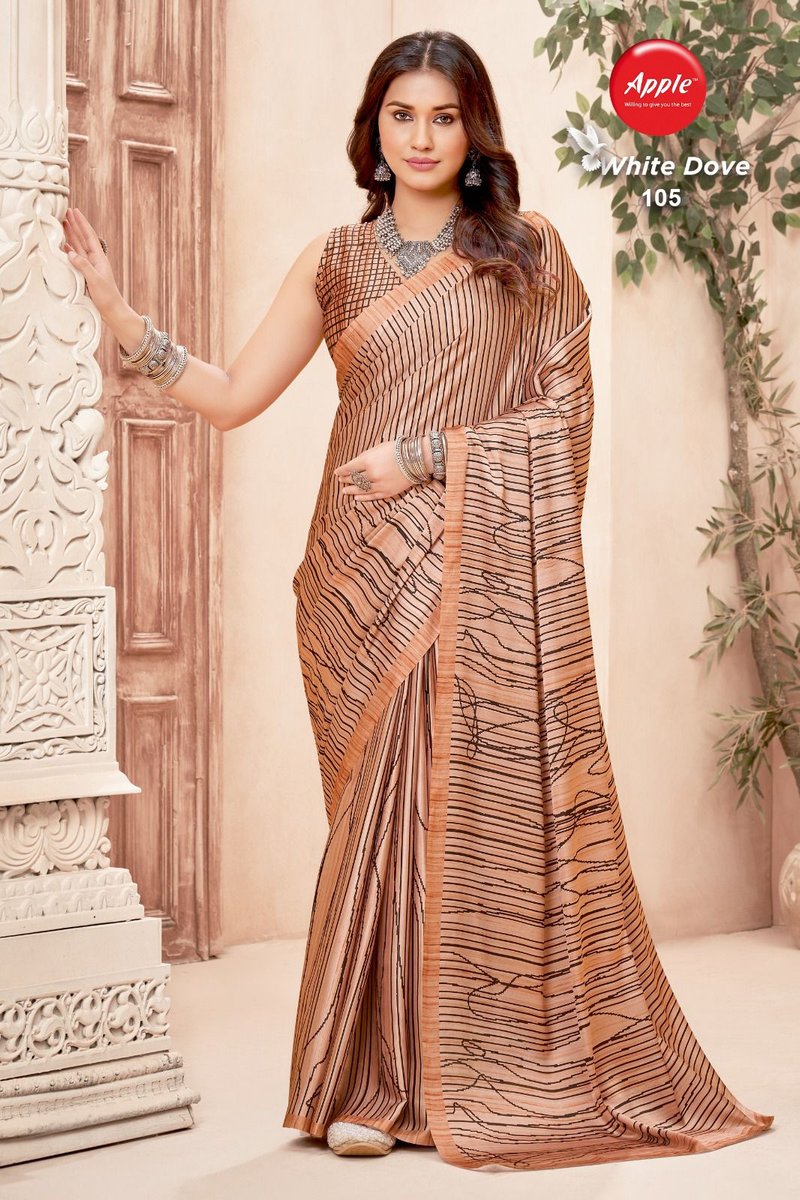 Apple Saree White Dove 101-108 Series 5