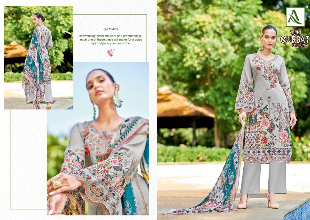 Alok Suit Qurbat Vol-4 971-001 to 971-008 Series 5