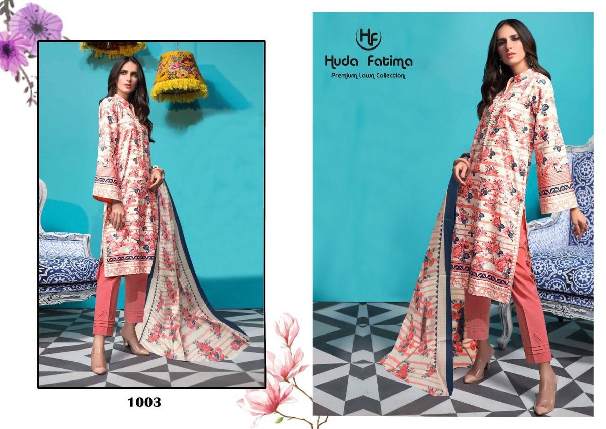 Huda Fatima Premium Lawn Collection Vol-1 1001-1010 Series 3